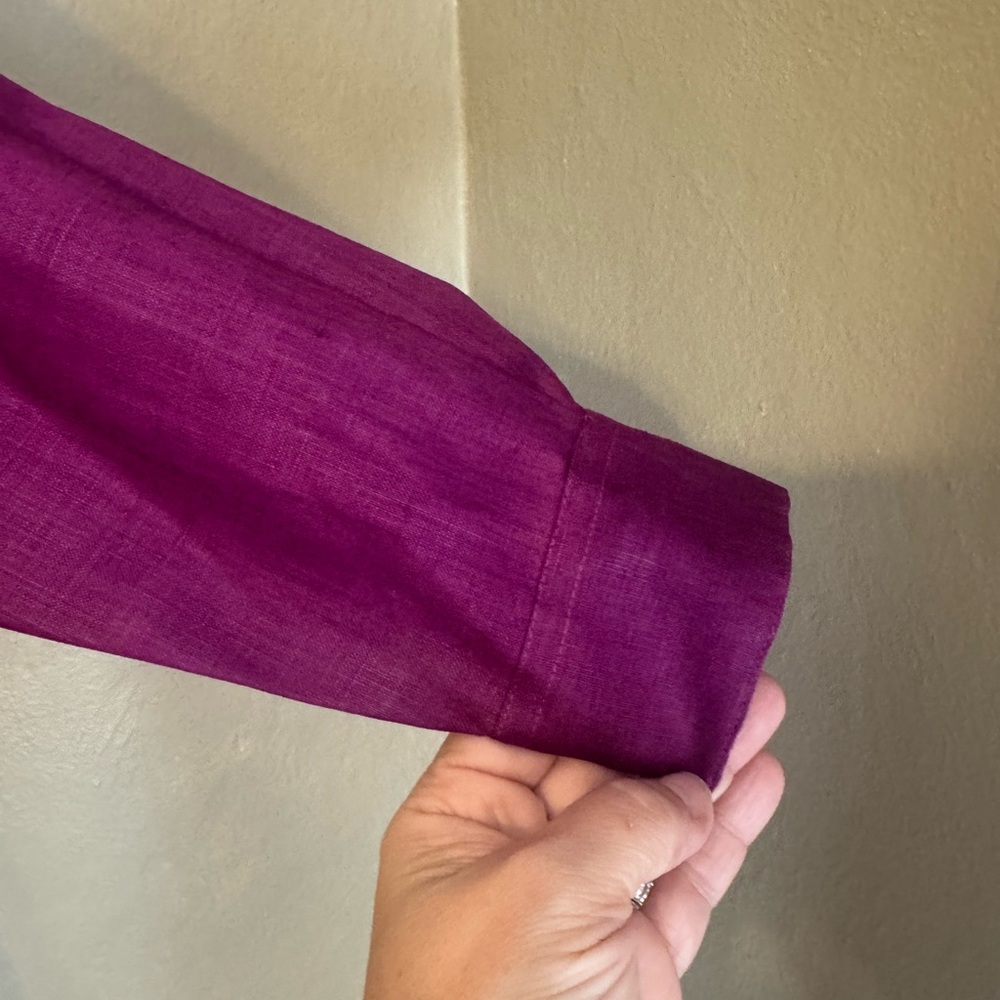 Westbound Vibrant Purple Long Sleeve Linen Shirt - Picture 6 of 10